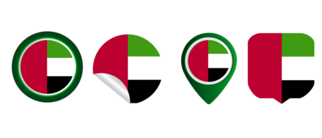 United Arab Emirates flag flat icon symbol illustration png