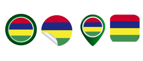 Mauritius flag flat icon symbol illustration png