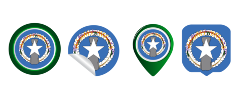 Ilhas Marianas do Norte bandeira ícone plano símbolo ilustração png
