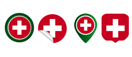 Switzerland flag flat icon symbol illustration png