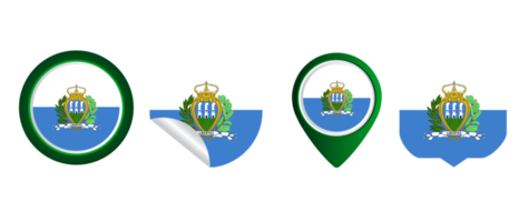 illustration du symbole de l'icône plate du drapeau de san marino png