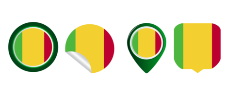 Mali vlag vlak icoon symbool illustratie png