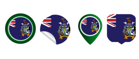 Geórgia do Sul e ilhas sanduíche do sul bandeira ícone plano símbolo ilustração png