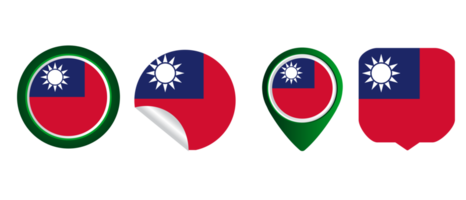 Taiwan vlag vlak icoon symbool illustratie png