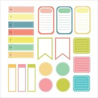 A nice paper note. To-do list template. A set of business organizers. A simple page. A collection of clippings and schedules of various forms. vector