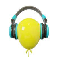 ballon mit kopfhörer-3d-symbol-rendering png