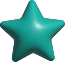 jolie décoration en forme d'étoile colorée 3d png