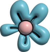 cute 3D flower leaves decoration png