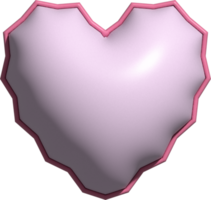 cute 3D heart shape decoration png