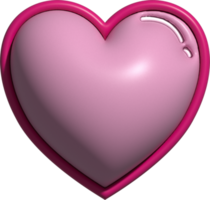 cute 3D heart shape decoration png