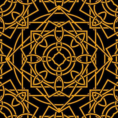 Yellow Celtic Knots Seamless Pattern Background