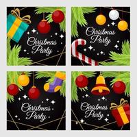 Social Media Template Christmas Party vector