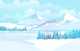 Nature Winter Scenery Landscape Background vector