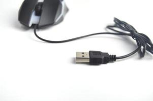 Modern computer mouse isolated on white background photo