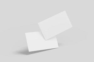 Realistic blank floating business card illustration for mockup. 3D Render. photo