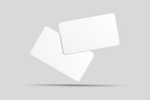 Realistic blank floating business card illustration for mockup. 3D Render. photo