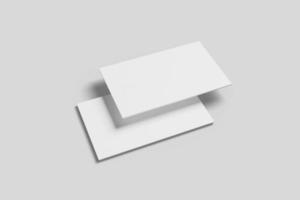 Realistic blank floating business card illustration for mockup. 3D Render. photo