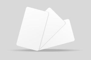 Realistic blank floating business card illustration for mockup. 3D Render. photo