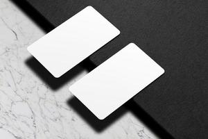 Realistic blank business card illustration for mockup. 3D Render. photo