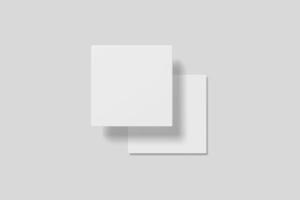 Realistic blank square business card illustration for mockup. 3D Render. photo