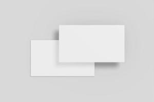 Realistic blank floating business card illustration for mockup. 3D Render. photo