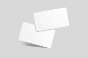 Realistic blank floating business card illustration for mockup. 3D Render. photo