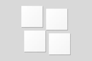 Realistic blank square business card illustration for mockup. 3D Render. photo