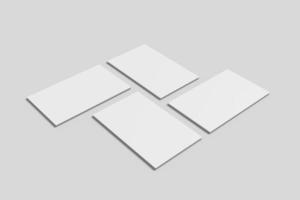 Realistic blank business card illustration for mockup. 3D Render. photo