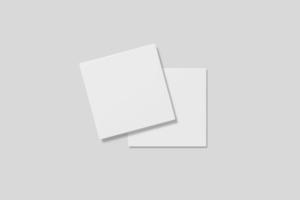 Realistic blank square business card illustration for mockup. 3D Render. photo