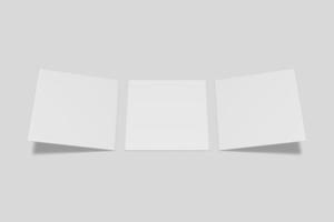 Realistic blank square business card illustration for mockup. 3D Render. photo