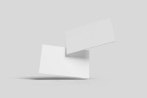 Realistic blank floating business card illustration for mockup. 3D Render. photo