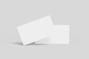 Realistic blank floating business card illustration for mockup. 3D Render. photo