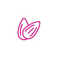 eps10 pink vector almond or bean abstract line art icon isolated on white background. nut outline symbol in a simple flat trendy modern style for your website design, logo, and mobile application