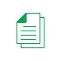 archivo de copia de vector verde eps10 o icono de arte de línea de documento aislado en fondo blanco. símbolo de contorno de papel o página en un estilo moderno y plano simple para el diseño de su sitio web, logotipo y aplicación móvil
