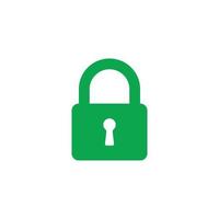 eps10 green vector security padlock solid art icon isolated on white background. closed lock filled symbol in a simple flat trendy modern style for your website design, logo, and mobile application