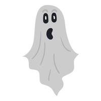ilustración de vector de fantasma volador de halloween de miedo aislado en blanco.