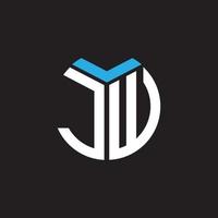 diseño de logotipo de letra jw sobre fondo negro. concepto de logotipo de letra de iniciales creativas jw. diseño de letra jw. vector