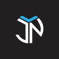 diseño del logotipo de la letra jn sobre fondo negro. concepto de logotipo de letra de iniciales creativas jn. diseño de letra jn. vector