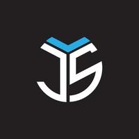 JS letter logo design on black background. JS creative initials letter logo concept. JS letter design. vector