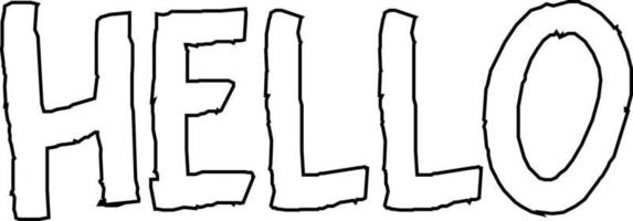 Word written lettering hello. vector