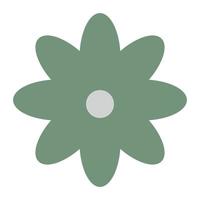 Flower in retro groovy style. Simple vector icon