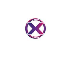 Rounded X Letter Initial Logo Design Concept Vector Illustration.