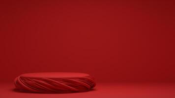 A red round object sitting on a red surface photo