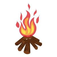 Camping bonfire in cartoon style. Vector illustration.