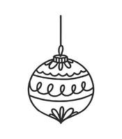 árbol de navidad juguete globo vector ilustración garabato aislado sobre fondo blanco concepto de navidad