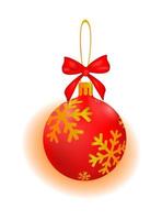 bola de navidad en colores rojo y dorado. plantilla de decoración navideña. vector