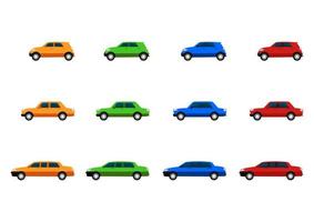 Set of different colorful cars isolated on white background vector