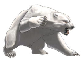 fundo transparente de urso branco com raiva png