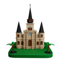 icône de la nouvelle orléans rendu 3d png