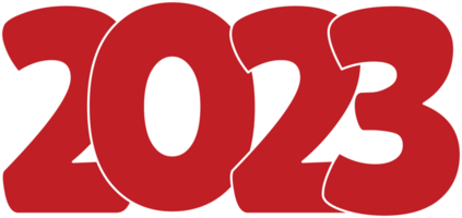 rot 2023 Frohes neues Jahr numerisch. Zahl Logo Text Design png